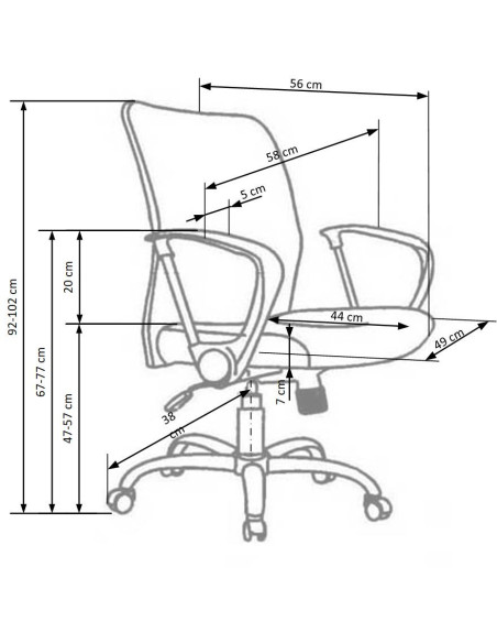 TONY Fotel Biurowy - Czarna Tkanina / Siatka - Prostota i Komfort