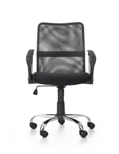 TONY Fotel Biurowy - Czarna Tkanina / Siatka - Prostota i Komfort
