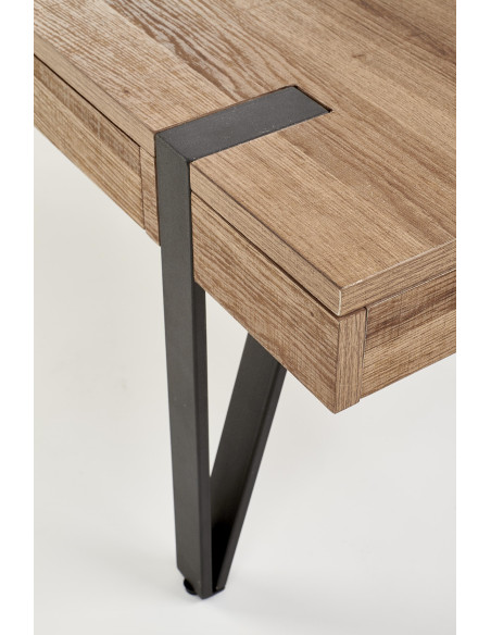 TULUZA Ława 120x55x41cm z Szufladami Orzech Miodowy/Czarny - Elegancja i Styl