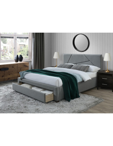 VALERY Łóżko z Dużą Szufladą 160x200 cm Popielate - Funkcjonalność i Styl