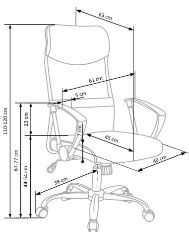 VIRE Fotel Biurowy Biały - Eco Skóra / Siatka / Chrom - Wygodne Oparcie