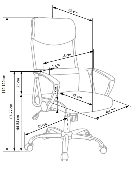 VIRE Fotel Biurowy Biały - Eco Skóra / Siatka / Chrom - Wygodne Oparcie