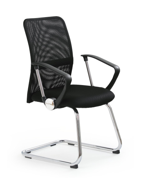 Fotel biurowy z siatką na oparciu VIKY SKID czarny