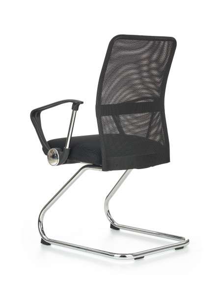 Fotel biurowy z siatką na oparciu VIKY SKID czarny
