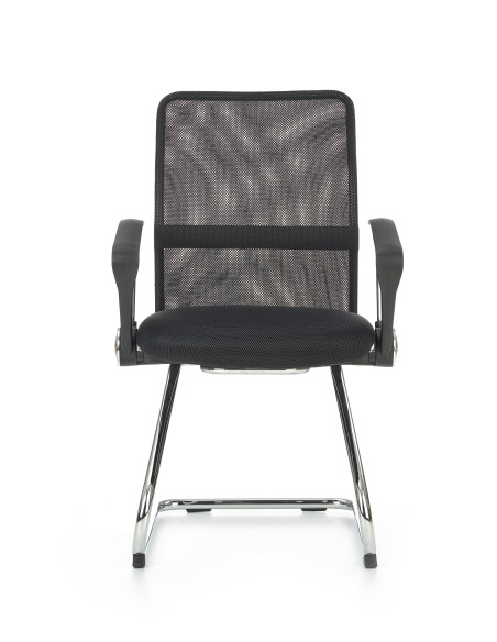 Fotel biurowy z siatką na oparciu VIKY SKID czarny