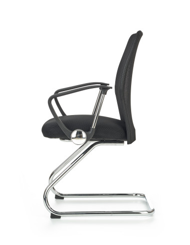 Fotel biurowy z siatką na oparciu VIKY SKID czarny