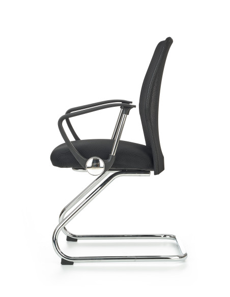 Fotel biurowy z siatką na oparciu VIKY SKID czarny