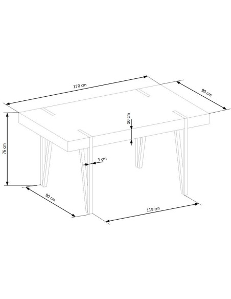 YOHANN Stół 170/90/76 cm Dąb San Remo/Czarny - Styl i Funkcjonalność