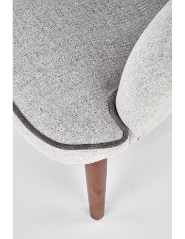 BISHOP Fotel Wypoczynkowy Jasny Popiel z Drewnianymi Nóżkami - Komfort i Styl