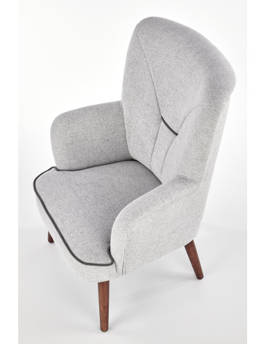 BISHOP Fotel Wypoczynkowy Jasny Popiel z Drewnianymi Nóżkami - Komfort i Styl