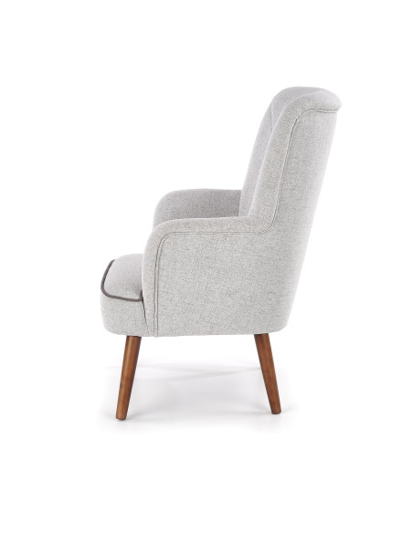 BISHOP Fotel Wypoczynkowy Jasny Popiel z Drewnianymi Nóżkami - Komfort i Styl