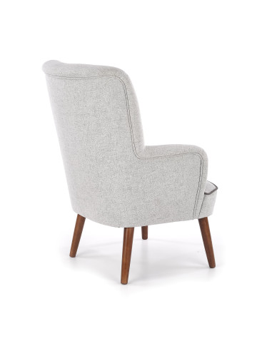 BISHOP Fotel Wypoczynkowy Jasny Popiel z Drewnianymi Nóżkami - Komfort i Styl