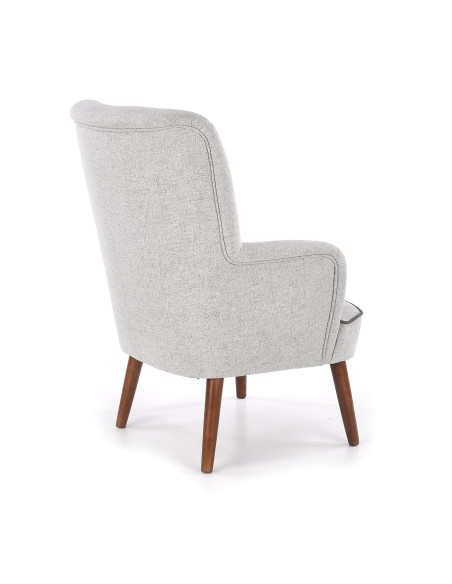 BISHOP Fotel Wypoczynkowy Jasny Popiel z Drewnianymi Nóżkami - Komfort i Styl