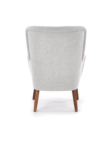 BISHOP Fotel Wypoczynkowy Jasny Popiel z Drewnianymi Nóżkami - Komfort i Styl