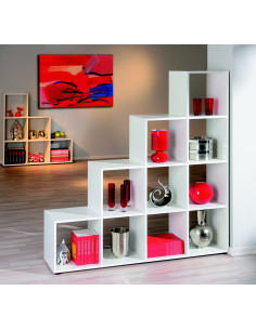 CABOTO Regał 139/33/144 cm Biały - Przestrzeń dla Twoich Książek i Ozdób 2