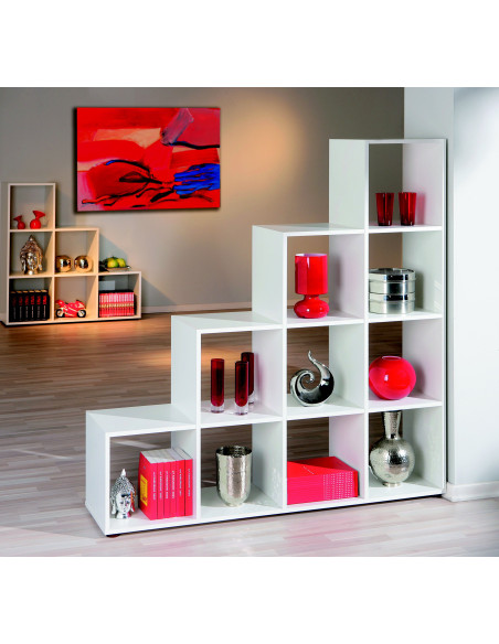 CABOTO Regał 139/33/144 cm Biały - Przestrzeń dla Twoich Książek i Ozdób