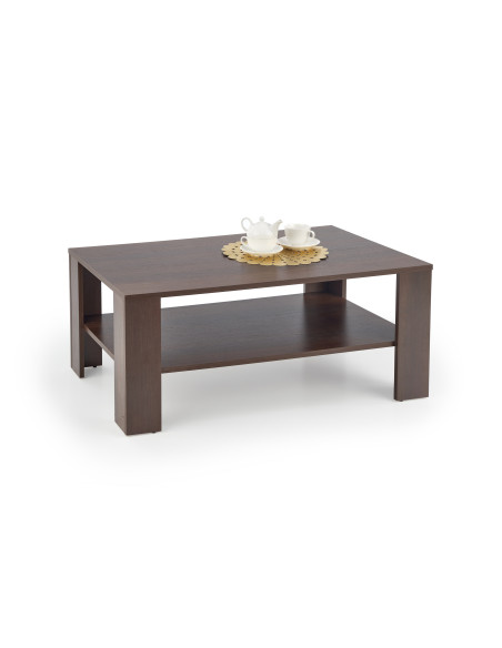 KWADRO Ława Orzechowa 110/65/53 cm z Półką - Minimalizm w Salonie