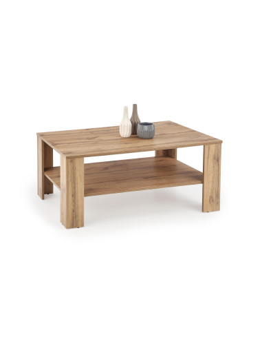 KWADRO Ława Dąb Votan 110/65/53 cm z Półką - Minimalizm w Salonie