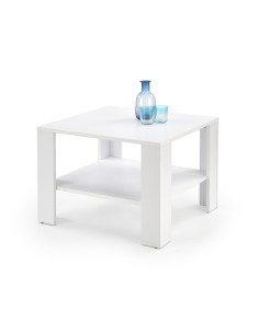 KWADRO KWADRAT Ława Biała 70/70/53 cm z Półką - Kwintesencja Minimalizmu