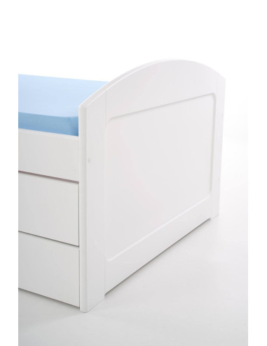 Łóżko dwuosobowe LAGUNA 2 z pojemnikiem na pościel -  wysuwany dolny materac / biały