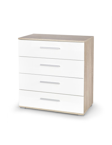 LIMA KM-3 Komoda Dąb Sonoma/Biały 77x40x82cm - Perfekcyjne Wykończenie