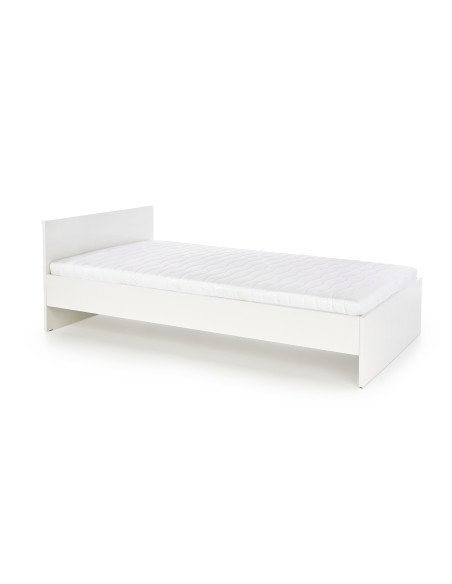 LIMA Łóżko 90x200 cm Biały Połysk - Obrzeża ABS - Harmonia w Sypialni