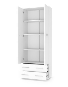LIMA REG2 Regał z 2 Szufladami 77/40/200 cm Biały - Praktyczna Przestrzeń 2