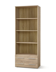 LIMA REG3 Regał Otwarty z 2 Szufladami Dąb Sonoma - Harmonijna Przestrzeń