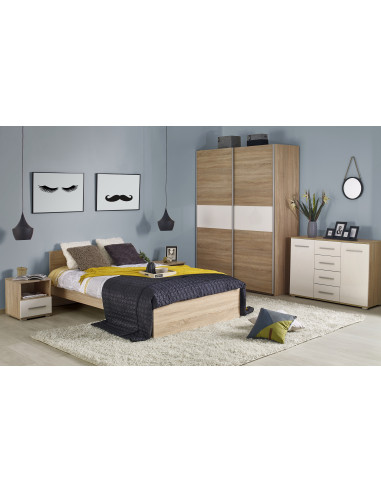 Szafa DORIS S-1 dąb sonoma / biały wysoki połysk