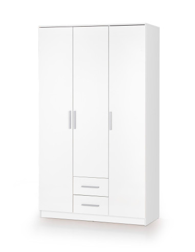 LIMA S-3 Szafa z 2 Szufladami 120/52/205 cm Biała - Pojemna Przestrzeń