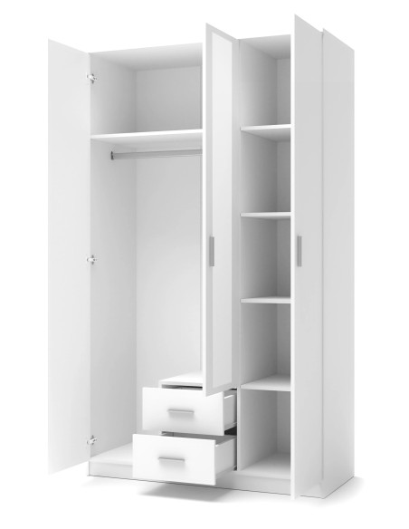 LIMA S-3 Szafa z Lustrem Biały Połysk - Elegancja w Każdym Calu