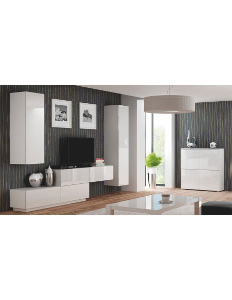 LIVO KM-100 Komoda Biała System Push-Click 100x29x100cm Nowoczesny Design