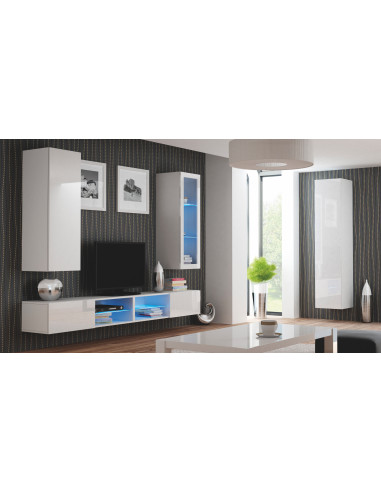 LIVIA S120 szafka wisząca / półki / MDF / push-click - biały