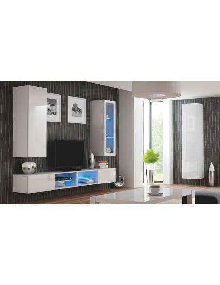 LIVIA S120 szafka wisząca / półki / MDF / push-click - biały