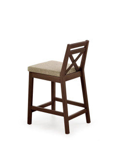 Krzesło barowe drewniane niskie BORYS LOW ciemny orzech / Vila 2 2