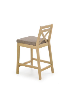 BORYS LOW Krzesło Barowe | Tkanina / Drewno Dąb Sonoma - Eleganckie 2