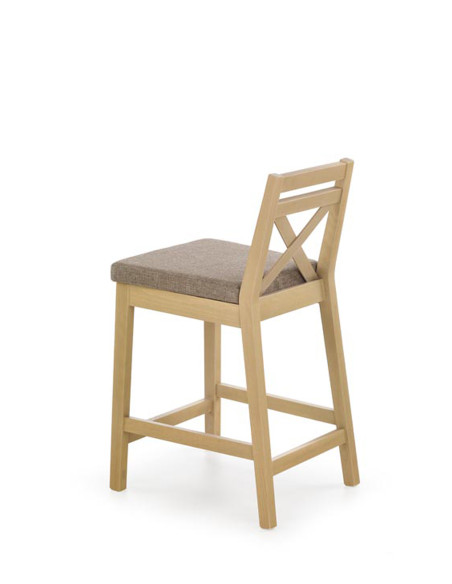 BORYS LOW Krzesło Barowe | Tkanina / Drewno Dąb Sonoma - Eleganckie