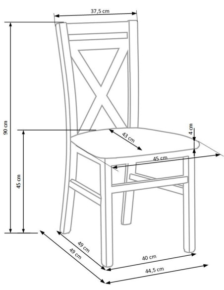 DARIUSZ Krzesło Drewniane Dąb Sonoma - Klasyczna Linia i Wygoda
