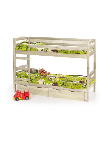 Łóżko piętrowe z materacami SOPHIE / drewno sosnowe - sosna