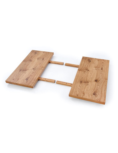 XAVIER Stół rozkładany 160-250 cm, Jasny Dąb + Czarne Nogi w Kształcie X