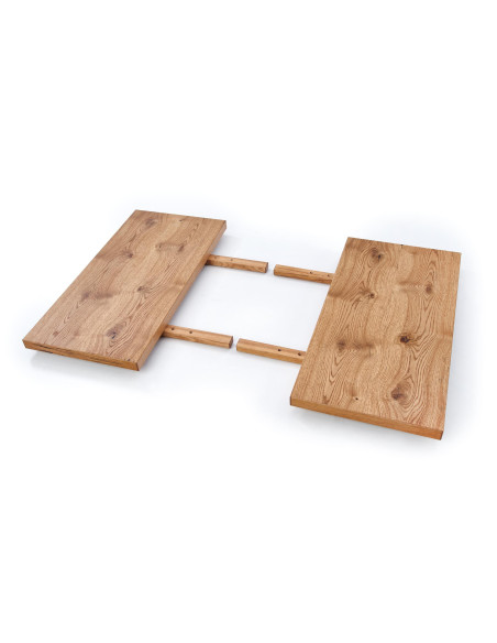 XAVIER Stół rozkładany 160-250 cm, Jasny Dąb + Czarne Nogi w Kształcie X