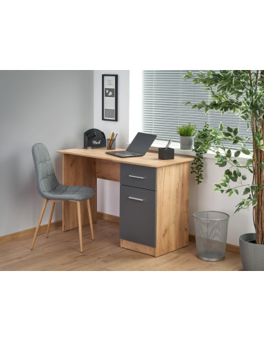 ELMO Biurko 120/55/78 cm Dąb Wotan/Antracyt - Tradycyjne i Praktyczne