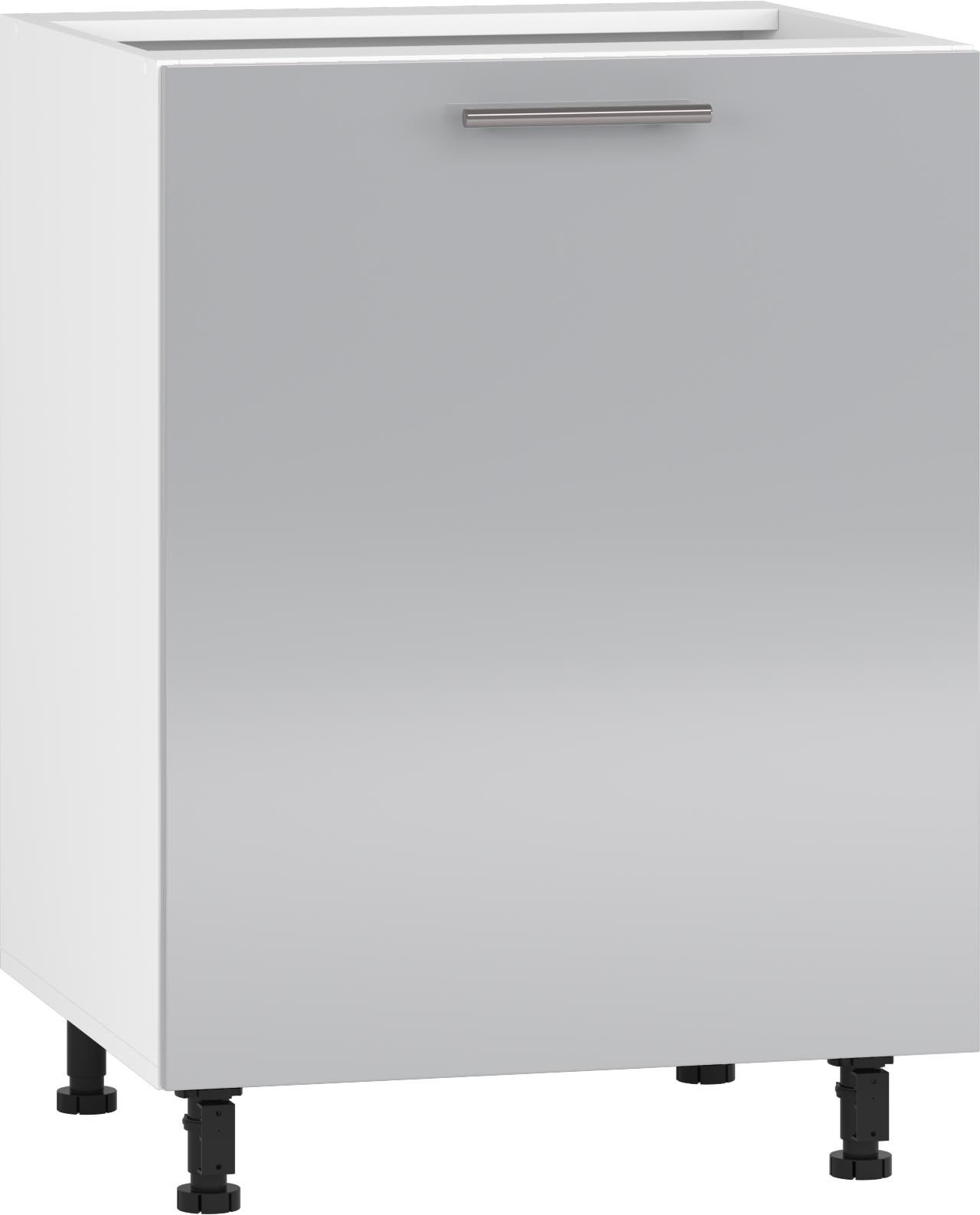 Szafka kuchenna VENTO D-60/82, jasny popiel, widok z przodu.