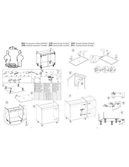 VENTO DK-80/82 Szafka Kuchenna Zlewozmywakowa Dolna Stojąca Biała 80cm