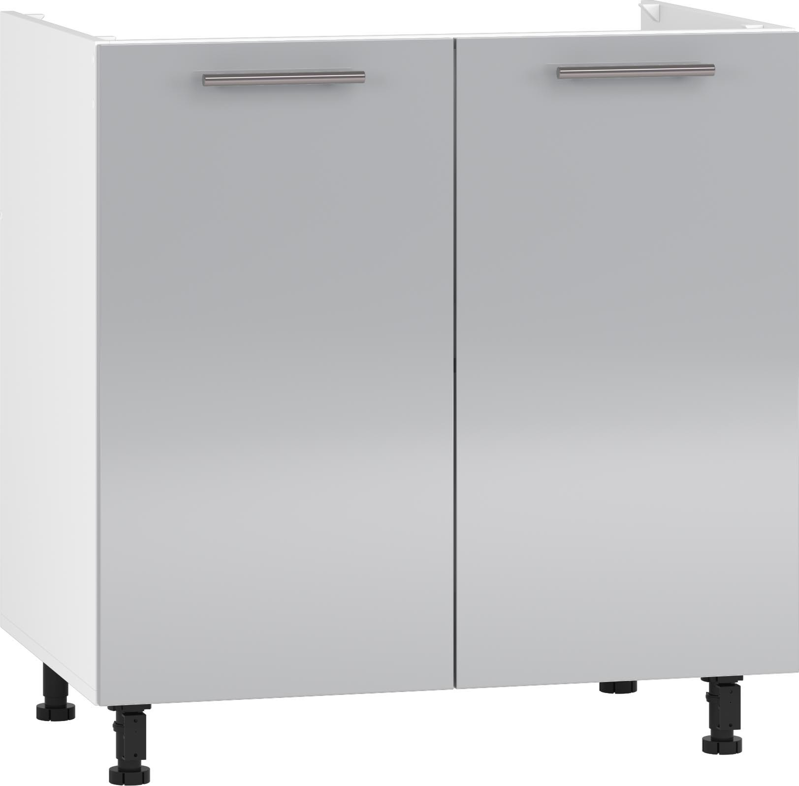 Szafka kuchenna VENTO DK-80/82 w jasnym popielu, widok z przodu.