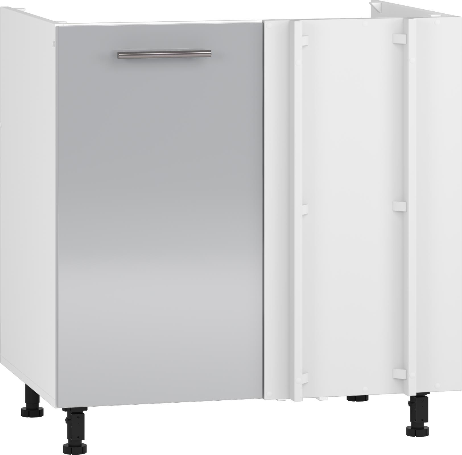 Szafka narożna VENTO DK N-100/82 jasny popiel, widok z przodu.