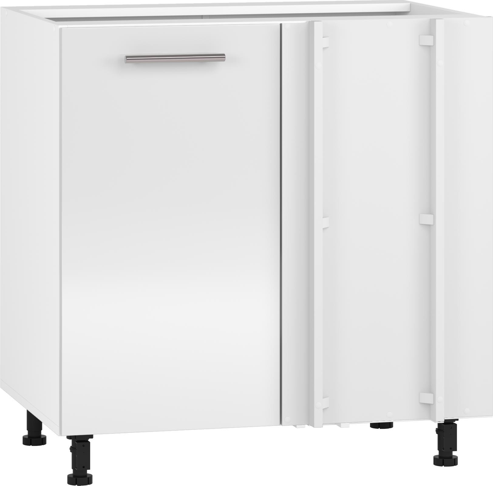 Szafka narożna VENTO DN-100-82 w białym kolorze – widok z przodu.