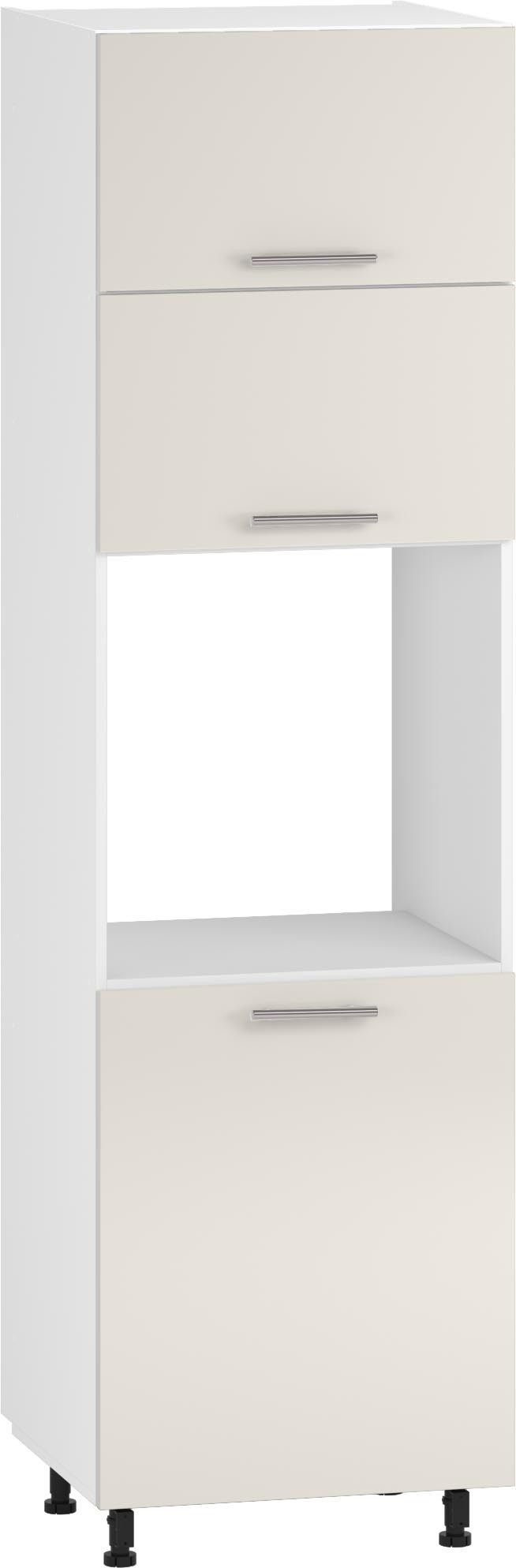 Wysoka szafka VENTO DP-60/214 w kolorze beżowym, widok z przodu.