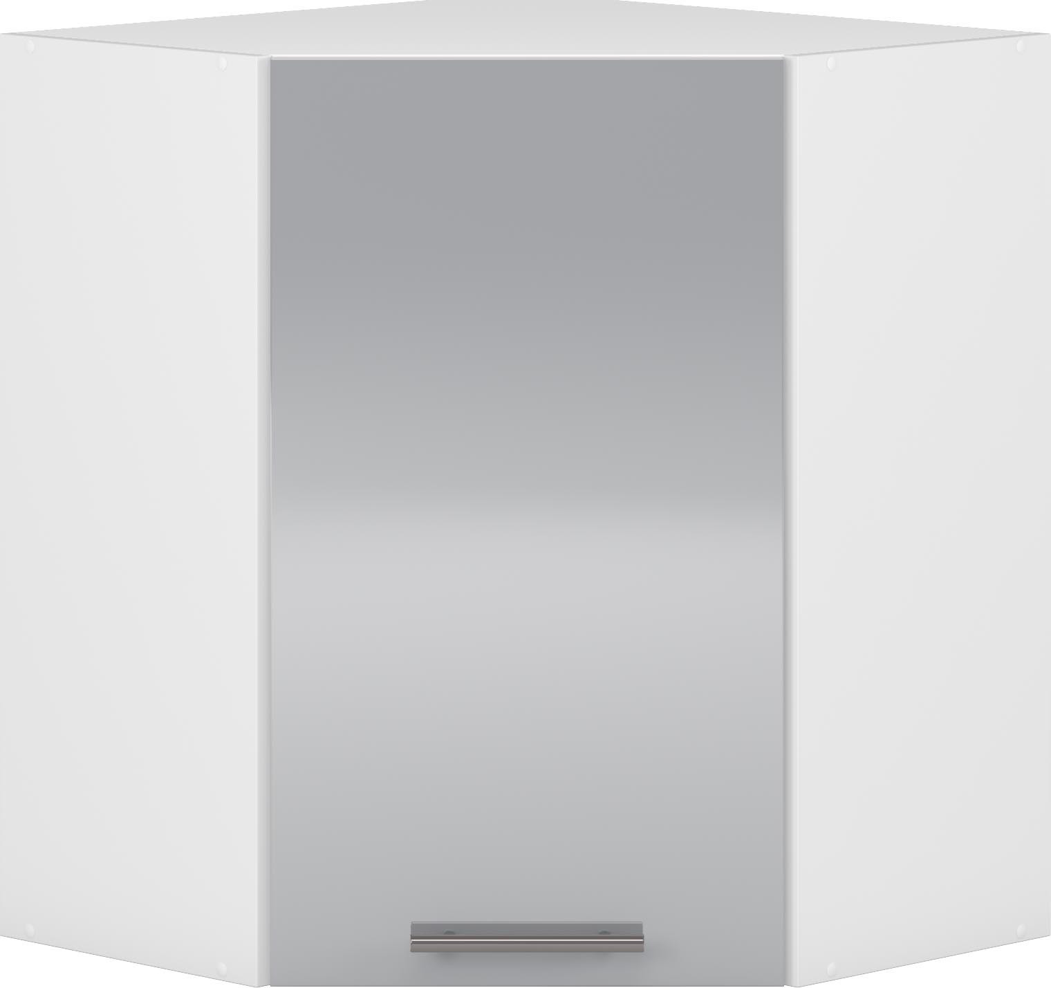 Szafka kuchenna narożna VENTO GN 60/72 biały/jasny popiel połysk – zdjęcie z przodu.