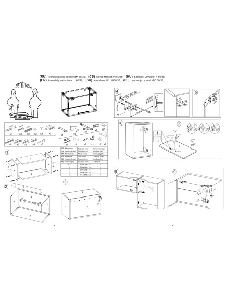 VENTO GO-60/36 Szafka Kuchenna Okapowa Górna 60cm Biały/Dąb Miodowy Mat